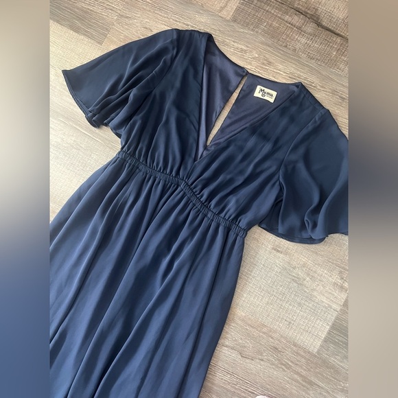 Show Me Your MuMu Emily Maxi Dress Medium Navy Blue Bridesmaid Bridal Wedding - Picture 3 of 6